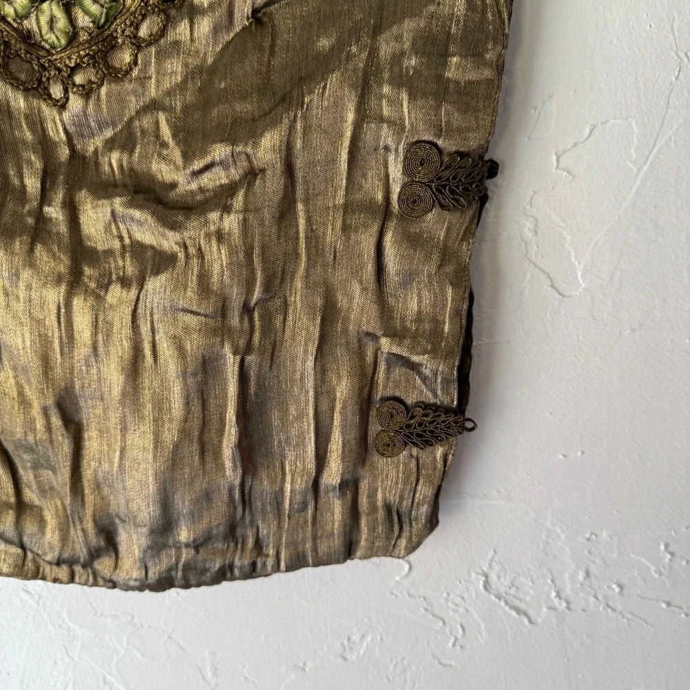 VTG Mary‎ Heth New York Renaissance Top Embroidered Brocade Tank M Fairy Gold